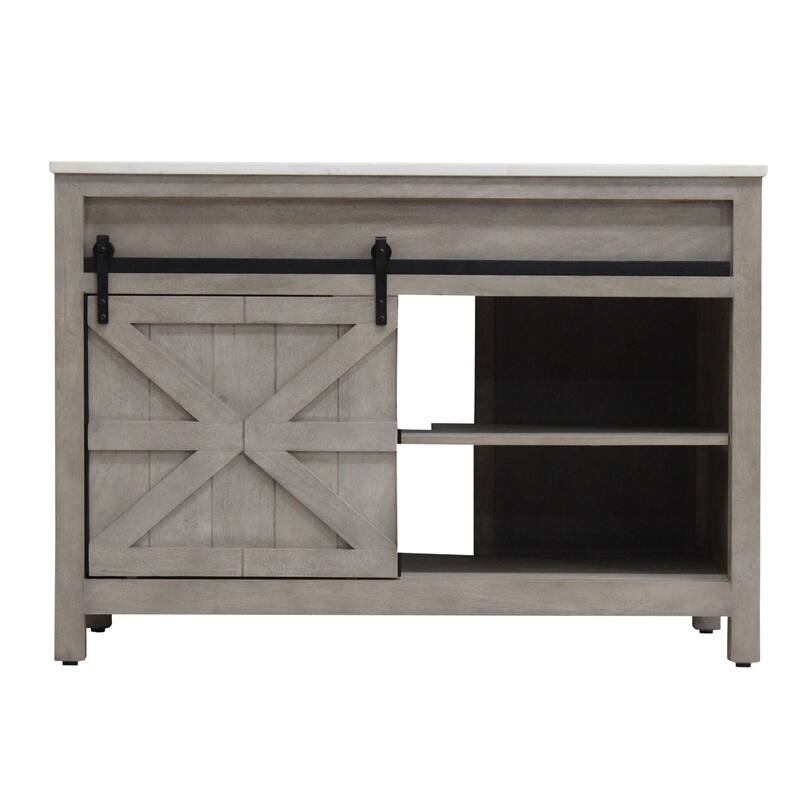 Barn Door Vanity 48 " wide in White Pigment
