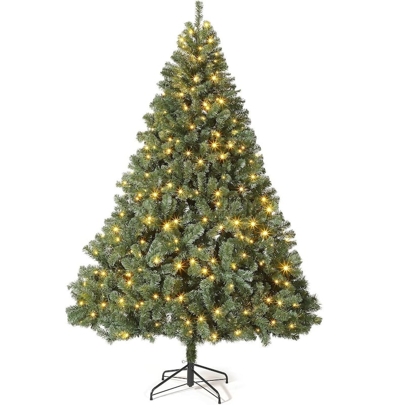 9 Ft Traditional Artificial Christmas Tree for Living Room Office Party - N/A - Green with Light