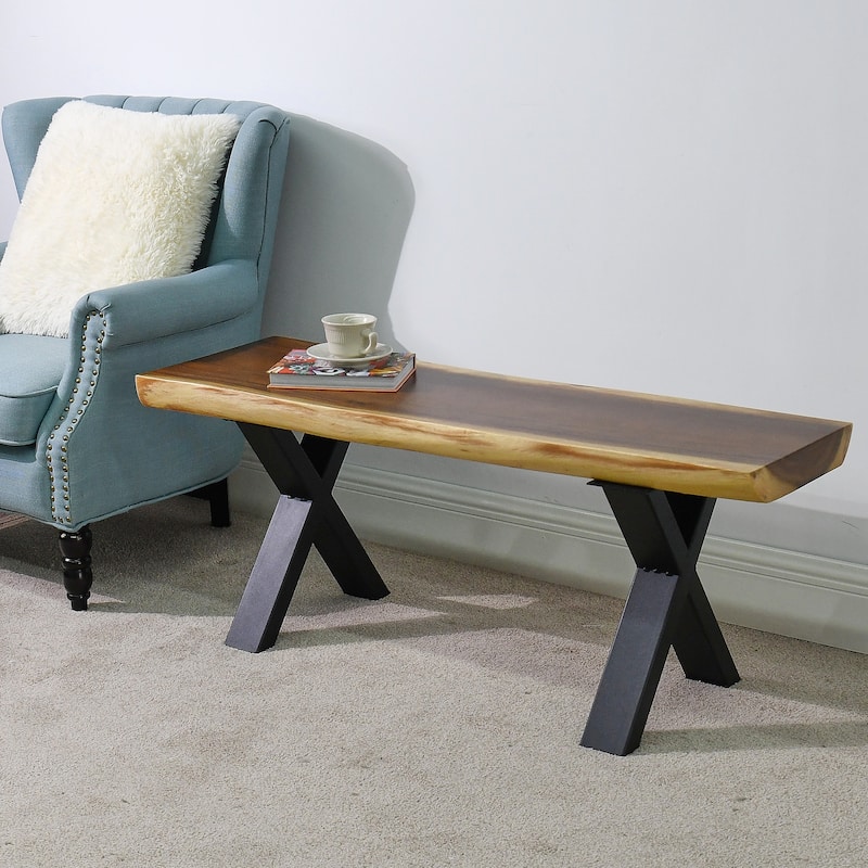 Natural Wood Rectangle Bench