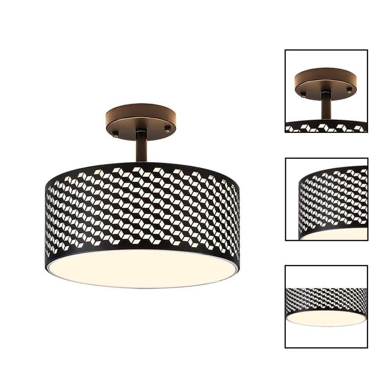 13 Inch light bulb black ceiling light fabric shade, metal shade of lights