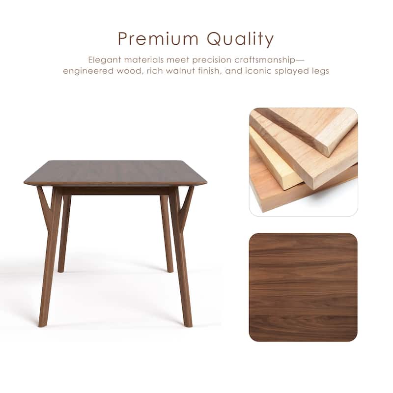 Furniture of America Beck Mid-century 5-Piece Wood Dining Table Set