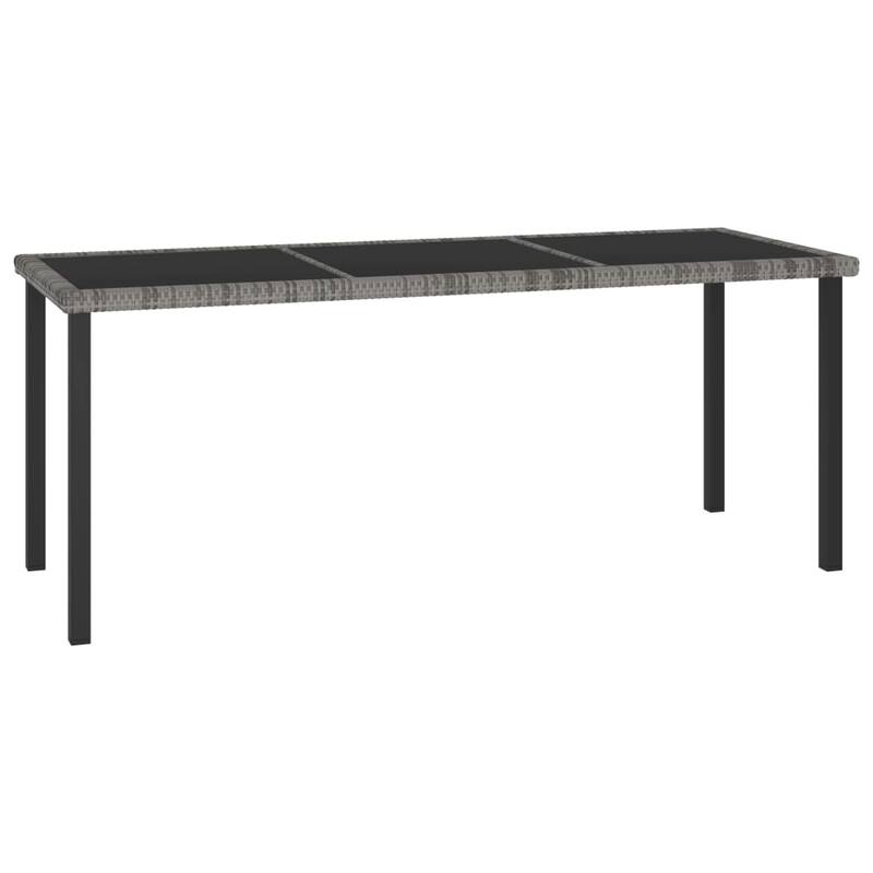 vidaXL 5 Piece Patio Dining Set Poly Rattan Gray