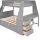 preview thumbnail 9 of 13, Modern Twin Over Full Bunk Bed With Trundle And Built-in Desk,Three Storage Drawers And Shelf for Bedroom