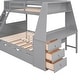 preview thumbnail 24 of 28, Twin over Full Bunk Bed w/Trundle & Desk, Three Storage Drawers, Shelf