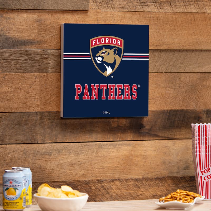 Florida Panthers Wooden Door Decor Wall Sign - Multi-Color - 12 x 12