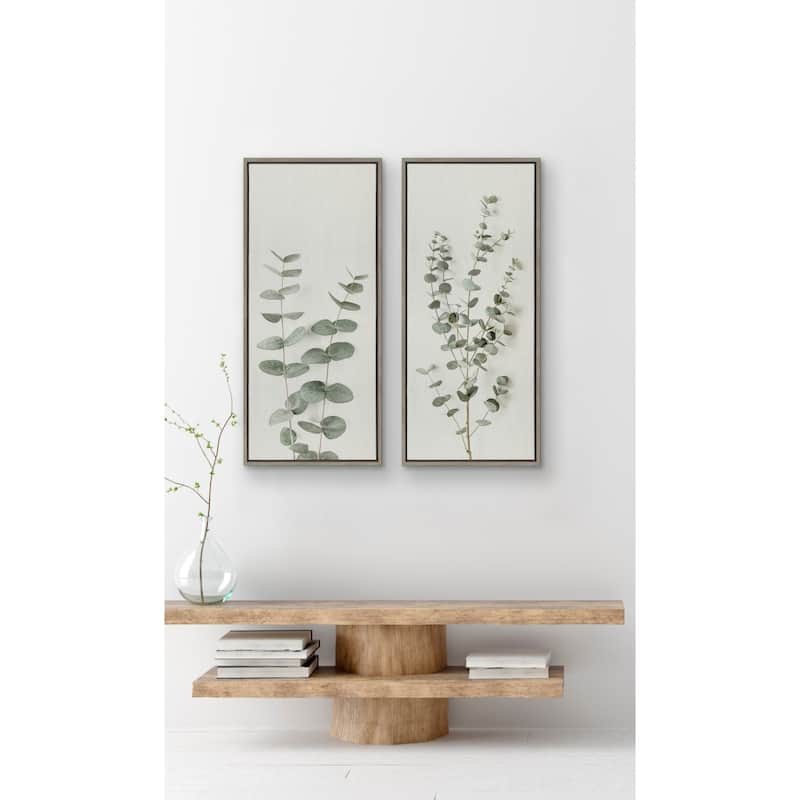 Kate and Laurel Sylvie Eucalyptus Canvas by The Creative Bunch Studio