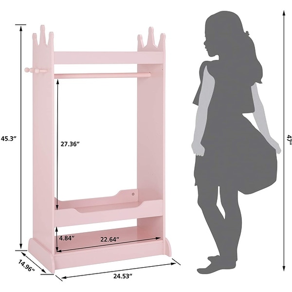 UTEX Kids Dress up Storage with Mirror Costume Closet for Kids
