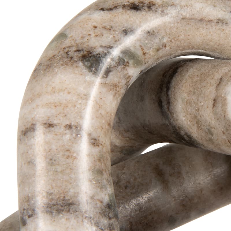 Decorative Interlocking Marble Chain with 3 Links - 6.0"L x 6.0"W x 6.0"H