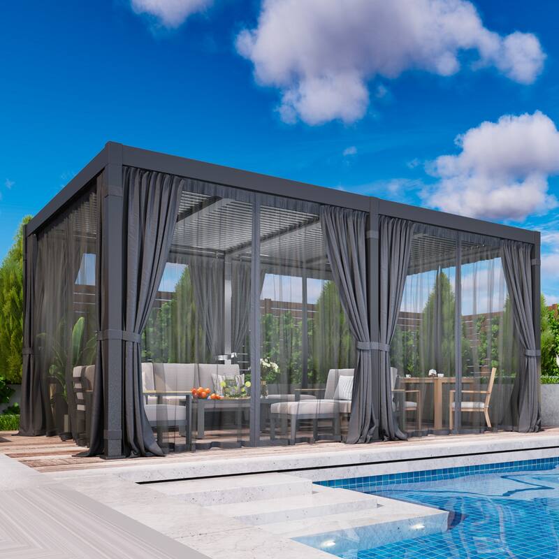 12' x 20' Aluminum Pergola with Adjustable Louvered Roof