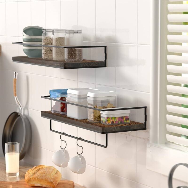 Floating Shelves for Wall Set of 2 - 5.7"D x 15.7"W x 1.7"H