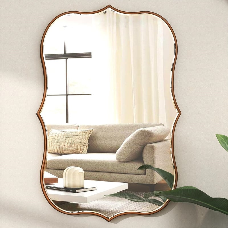 Asymmetrical Gold Antique Bronze Accent Wall Mirror - 23.62"×35.4"