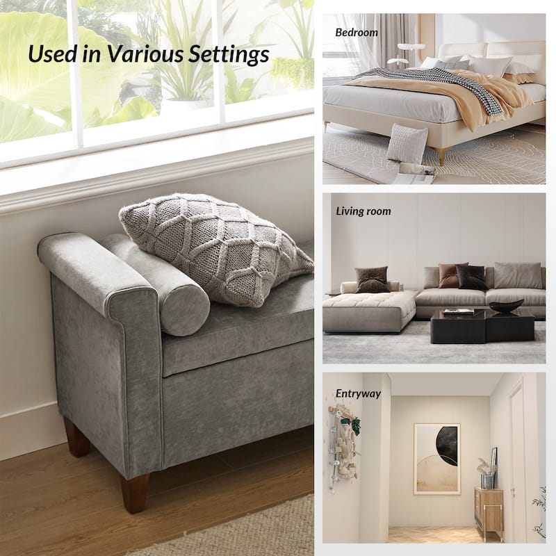 Rita 54.3'' Wide Traditional Storage Bench with 2 Pillows by HULALA HOME