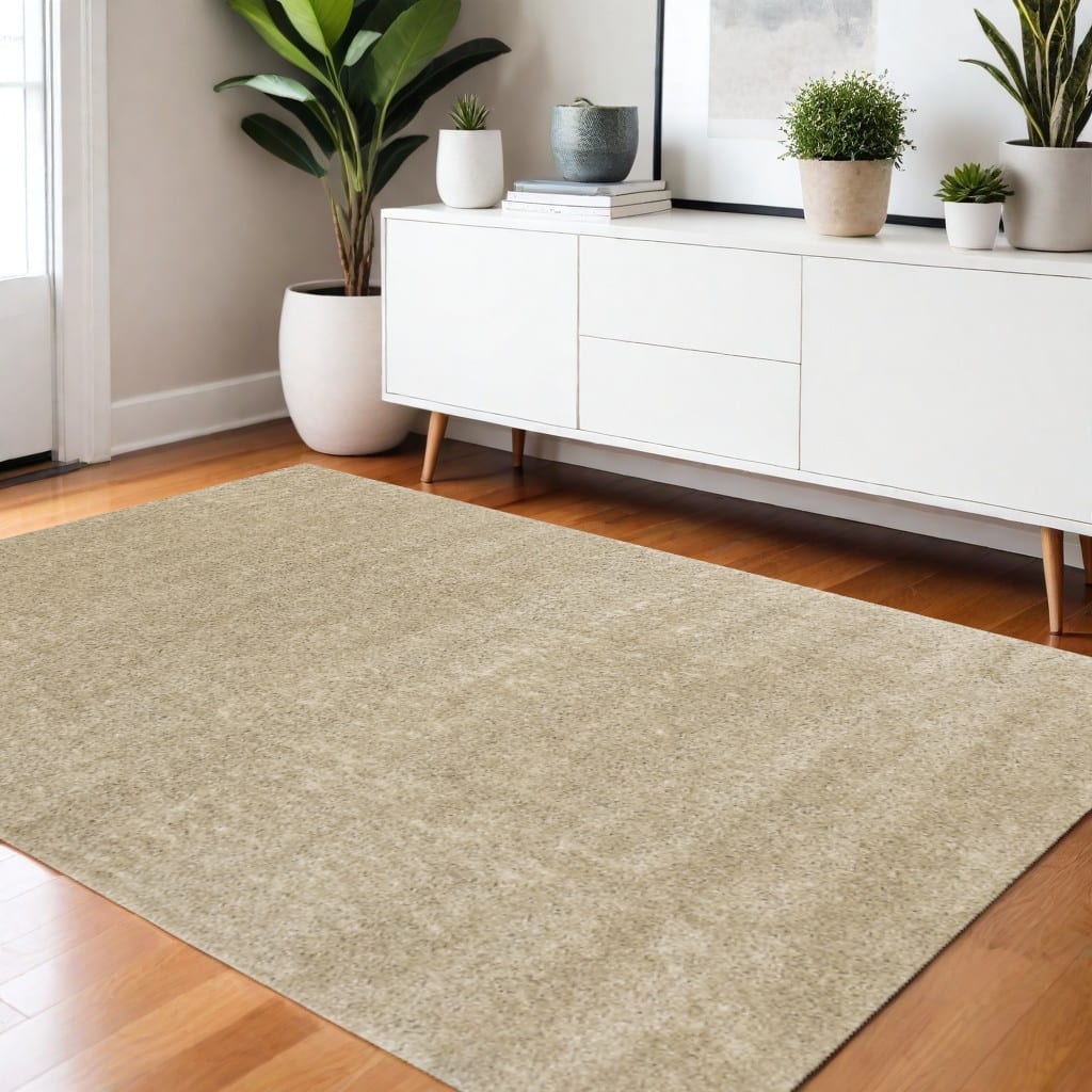 HomeRoots Solid Color Modern Rectangle Area Rug - 4' X 6'