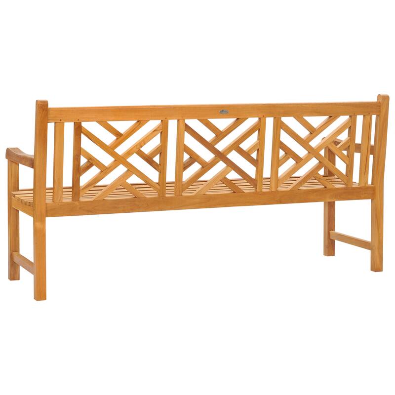 Chic Teak Chippendale Outdoor Teak Wood Patio & Garden Triple Bench