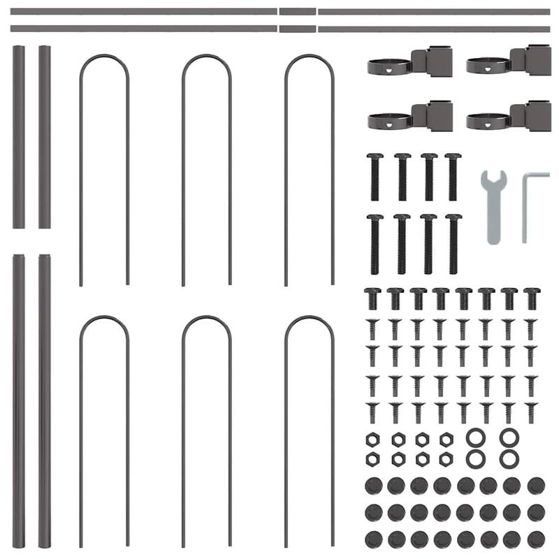 vidaXL Garden Fence Powder-coated steel Gray