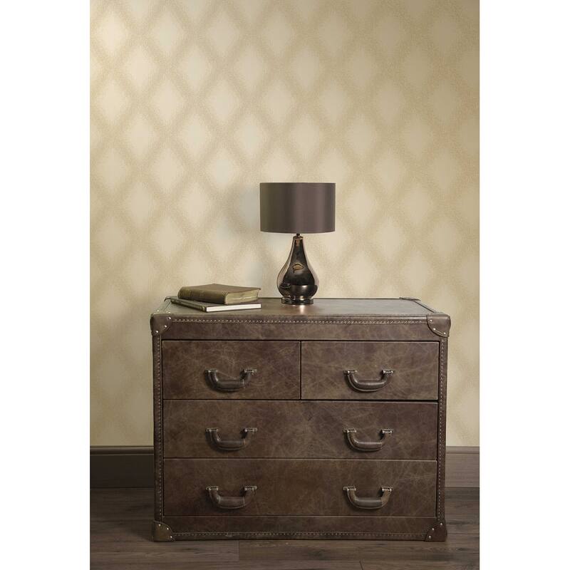 Decorline Peoria Gold Diamond Weave Wallpaper - 20.5in x 396in x 0.025in