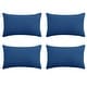 preview thumbnail 66 of 89, Deconovo Faux Linen Throw Pillow Covers 4 PCS(Cover Only) 12"x20" - Federal Blue