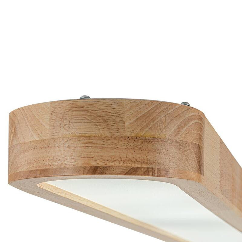 Rustic Wooden Oval Dimmable LED Flush Mount Ceiling Light - 37"