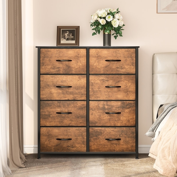 Modern 4/8/10-drawer Bedroom Dresser Storage Tower with Wood