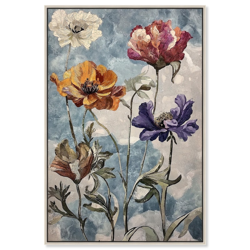 Hued Blossom II Canvas by Art Remedy - Silver - 30" x 45"