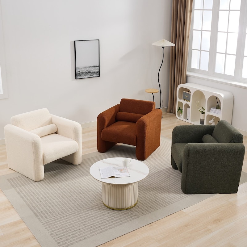 Modern Accent Arm Chair with Back and Pillow