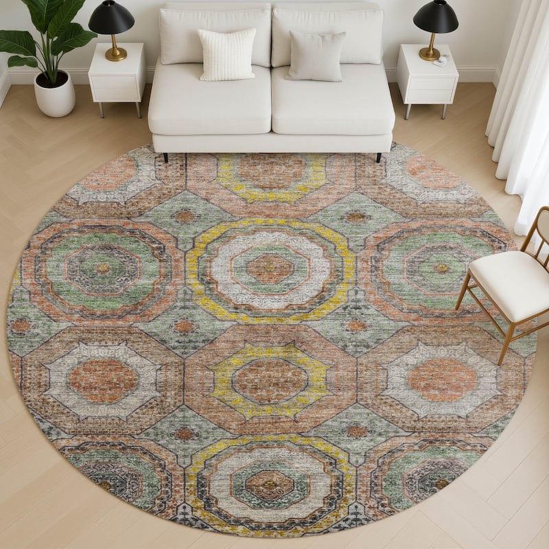Premium Washable Super Soft Traditional Mamluk Mayfield Rug - Sage - 8' x 8'