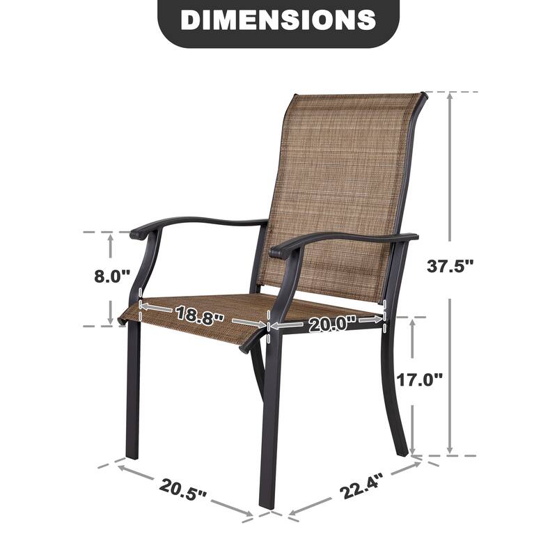 Nuu Garden Outdoor 2-Piece Patio Chair Set, Textilene Fabric, Iron Frame