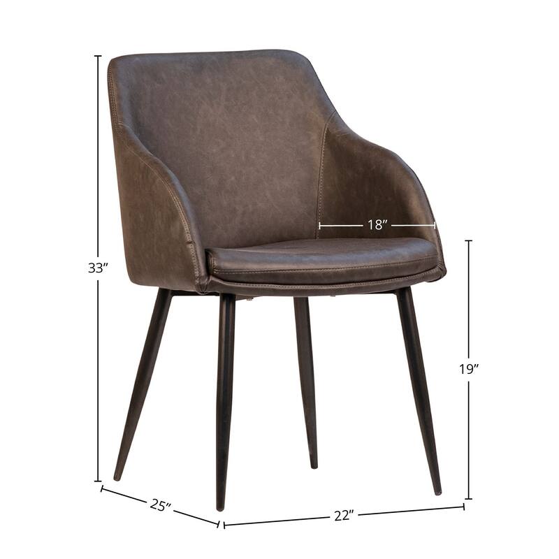 Emily PU Leather Upholstered Dining Chair, Brown