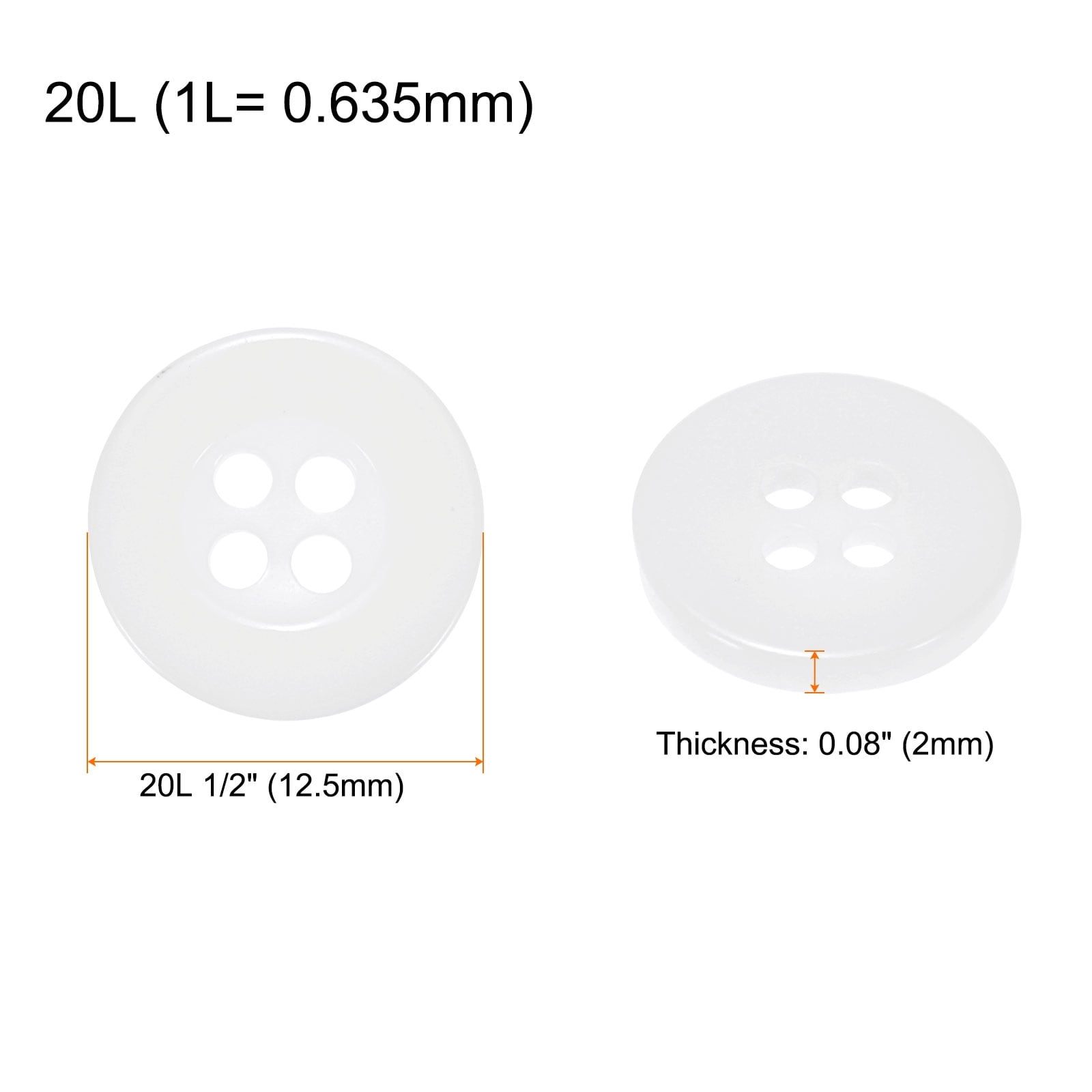 Sewing Buttons Resin Round Flat 4-Hole Craft Replacement Buttons for Coats Sewing Clothing Suits and DIY