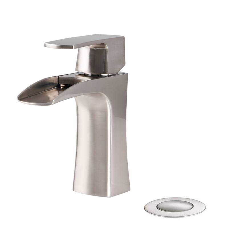 Proox Single Handle Bathroom Waterfall Faucet Single w/ Drain Assembly - Matte Black