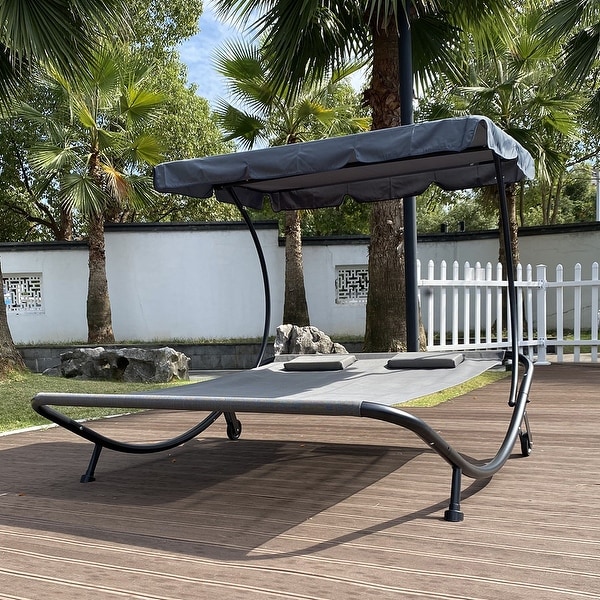 Double chaise store lounge hammock bed