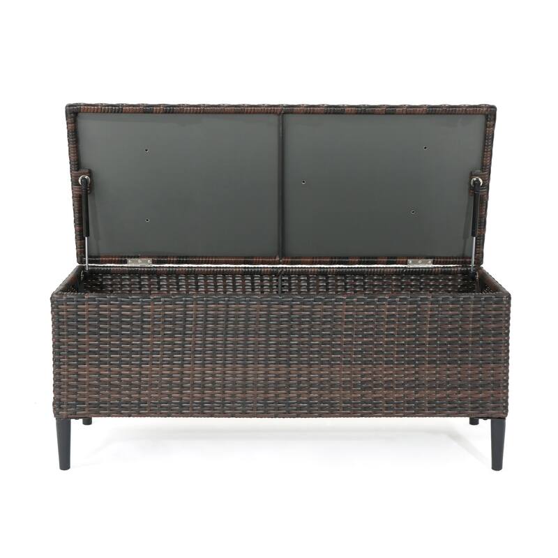 Rattan Storage Bench Leisure Bench, Patio Bench Outdoor Bench