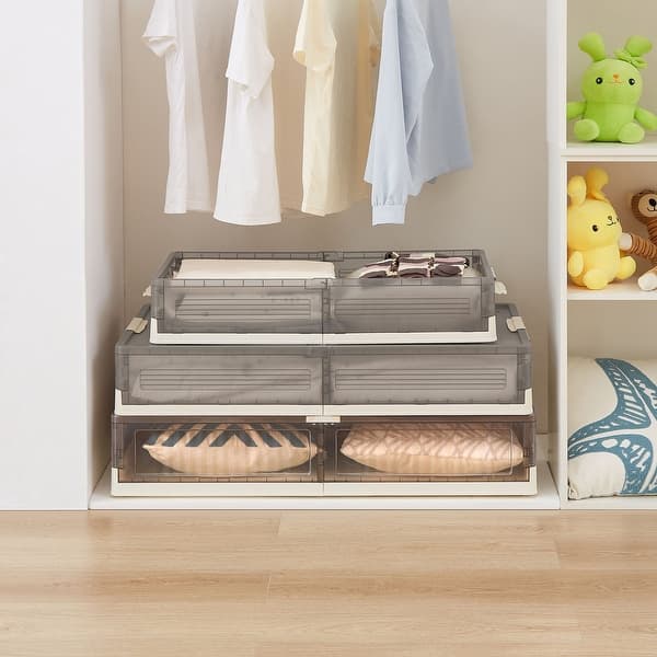 2 Pack Stackable Under Bed Storage Bins Drawer Containers with Wheels Plastic Storage Box with Latch Lid - On Sale - Bed Bath & Beyond