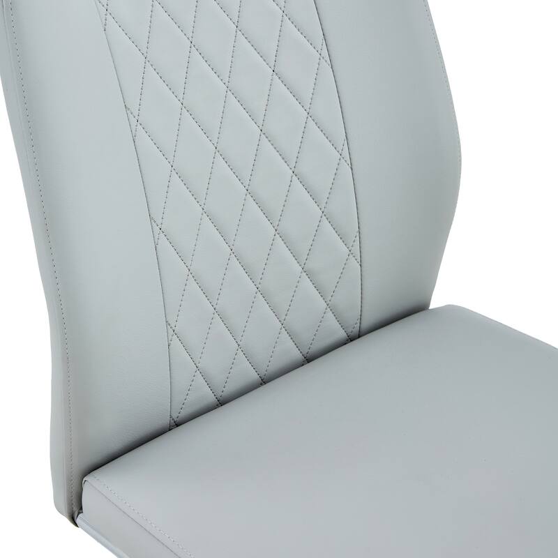 Modern Upholstered Dining Room Chairs Set of 8, Faux Leather High-Back Kitchen, Living & Conference Side Chairs with Metal Legs
