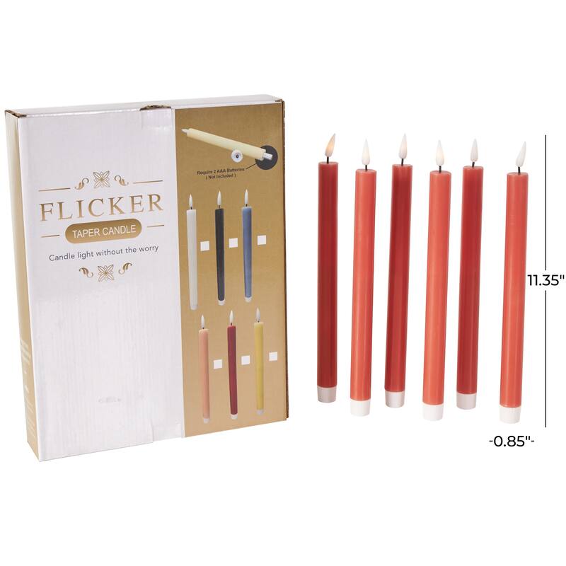 Wax Indoor Outdoor Flameless Candle with Remote Control (Set of 6)