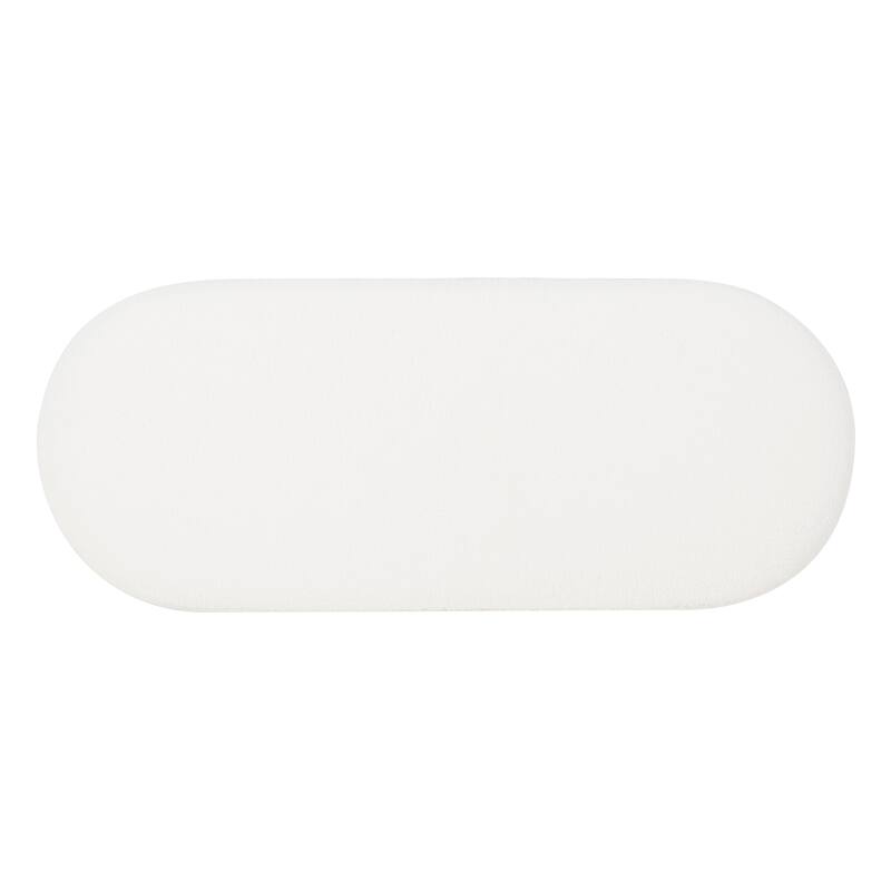 Halley White Oblong Sherpa Ottoman