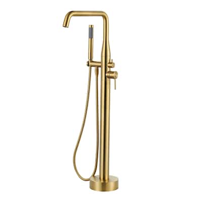 WOWOW Minimalist Freestanding Bathtub Faucet with Handheld Shower