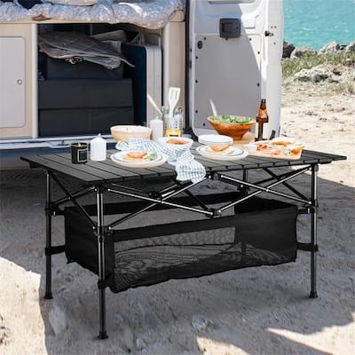 Camping Table, Aluminum Folding Table Roll Up Table