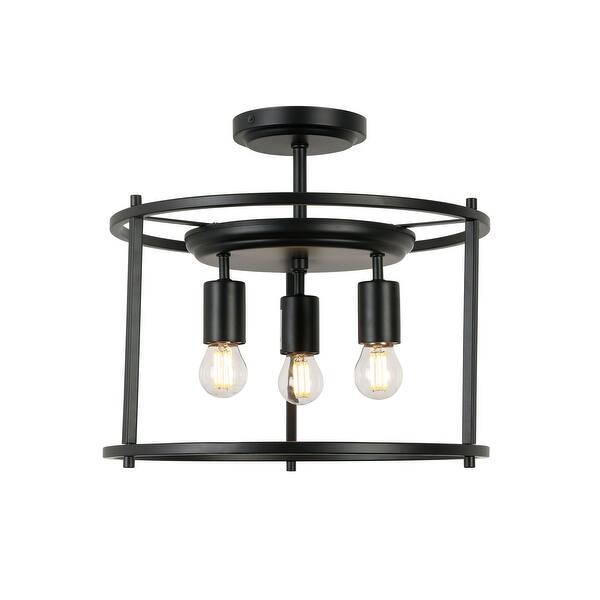 3Light Modern Bronze Semi Flush Mount Ceiling Lighting Bed Bath & Beyond 38239626