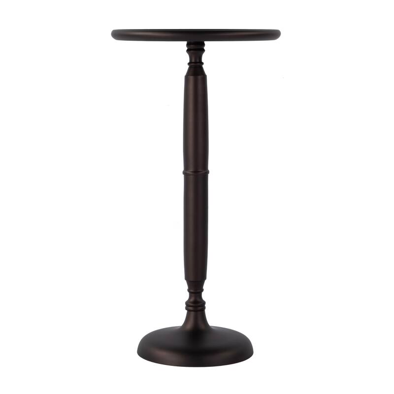 Alexi 12 in. W Round All Metal Pedestal Base End Table