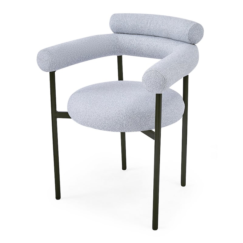 Naci Modern Fabric Arm Dining Chairs with Metal legs by Christopher Knight Home