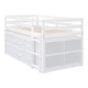 preview thumbnail 10 of 37, Twin Size Solid Wood Loft Bed with Retractable Writing Desk and 4 Drawers, Lateral Portable Desk and Shelves