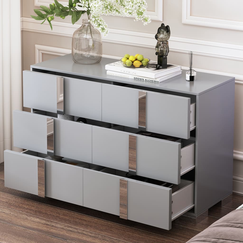 Elegant Storage Cabinet Clothing Drawers Dresser with Metal Handle, Chest of Drawers Clothing Storage Organizer