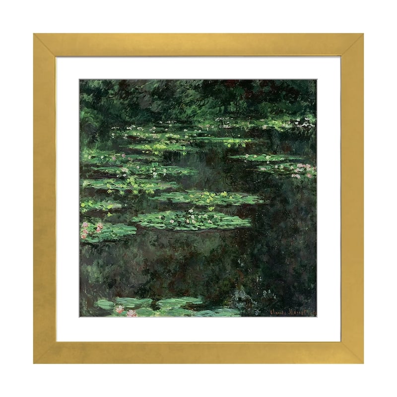 iCanvas "Waterlilies, 1904 " by Claude Monet - Gold - 16x16x1