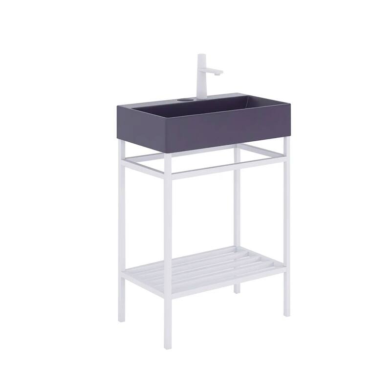 24" Freestanding Bathroom Vanity with Ceramic Sink - 23.62'' x13.98'' x 33.46''