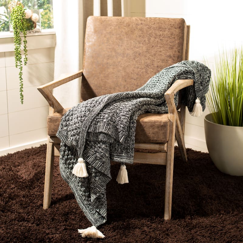 SAFAVIEH Vezire 50" x 60" Knit Tassel Throw