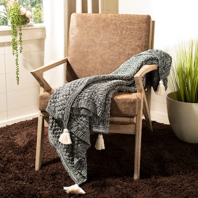 SAFAVIEH Vezire 50" x 60" Knit Tassel Throw