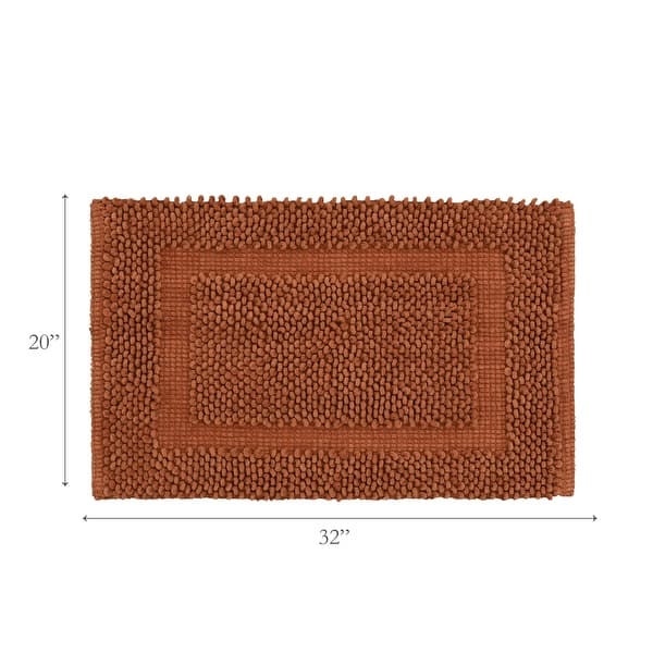 dimension image slide 11 of 30, Sophie Border Ultra-plush Chenille Non-Slip Cotton Bath Mat
