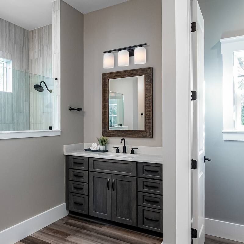 Bluestone Ridge 24 in. 3-Light Matte Black Vanity Wall Light for Bathrooms - 5