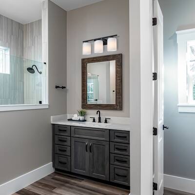 Bluestone Ridge 24 in. 3-Light Matte Black Vanity Wall Light for Bathrooms - 5